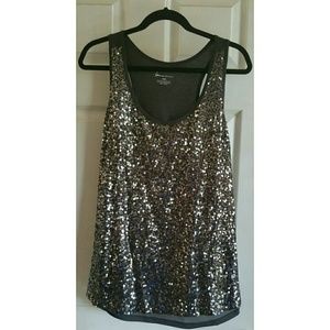 Lane Bryant - Charcoal Grey w/Sequins Tank Top